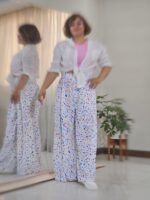 دامن شلواری طرح خط و نقطه